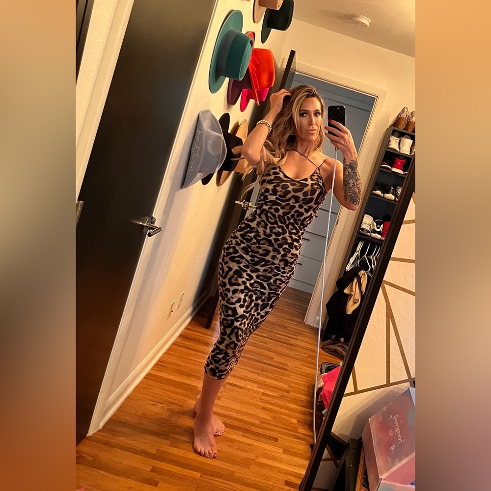 Leopard Print Spaghetti Strap Dress